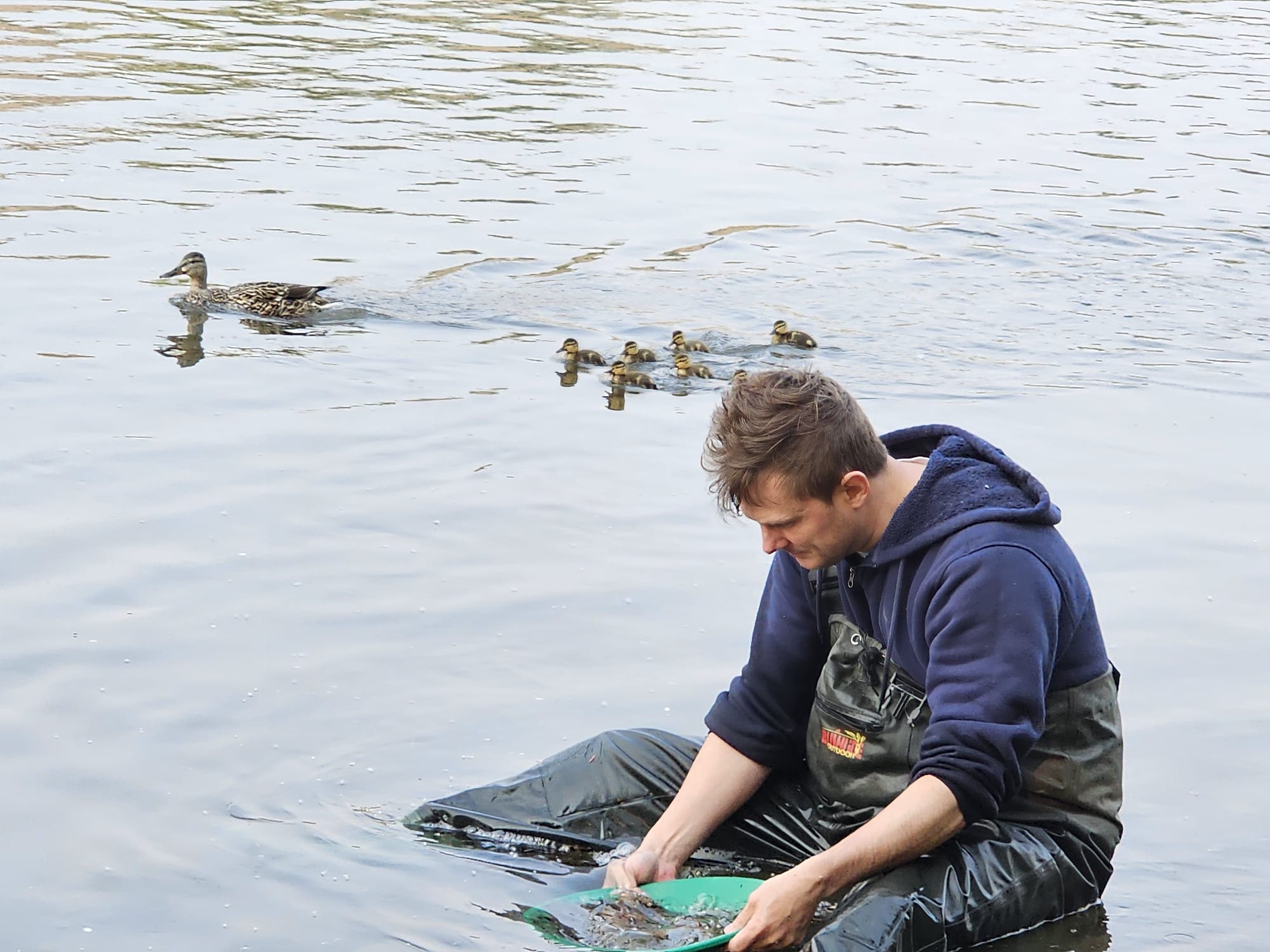 Patrick Ryckman exploring or working at a gold-mining site